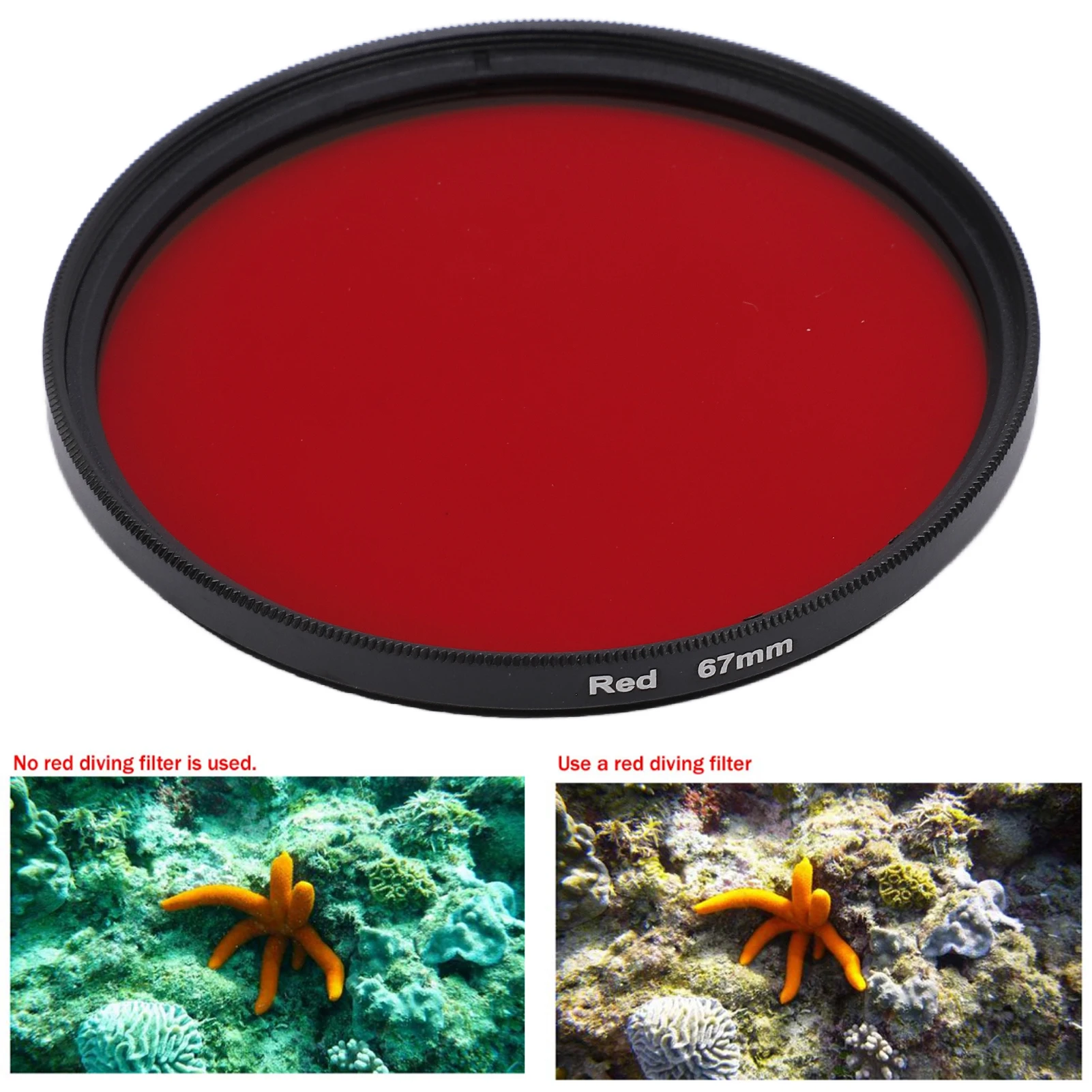 Full Red Filter Threaded Camera Lens Filter Full Red Color Filter Optical Glass for Nikon Camera Lens Full Red Color Lens Filter