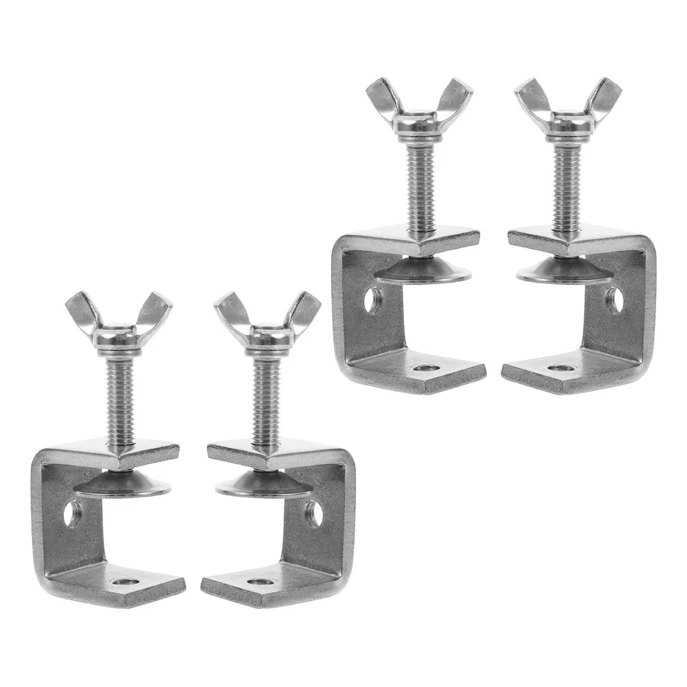 4Pcs Stainless Steel C Clamps Heavy Duty Mini U Clamp for Woodworking Small Portable Metal Tiger Clamps C Clamp