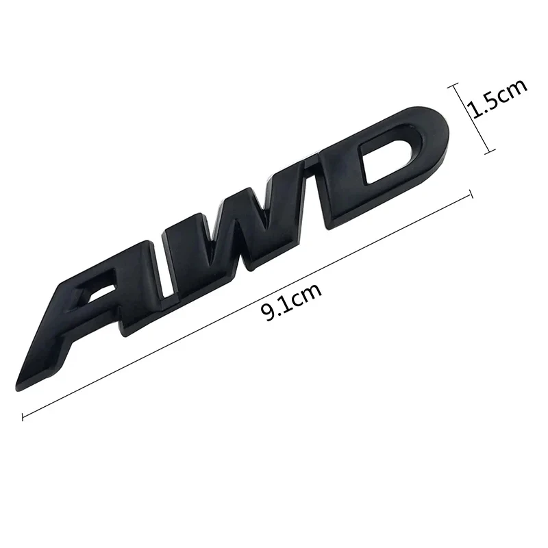 3D Aluminum Alloy Car Letter Badge AWD Sticker Metal Emblem for Trunk Fender Auto Styling Accessory
