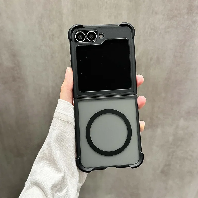 Magsafe Phone Case for Samsung Galaxy Z Flip 6 5 4 3 Protective Back Cover for ZFlip4 ZFlip5 ZFlip6 Case