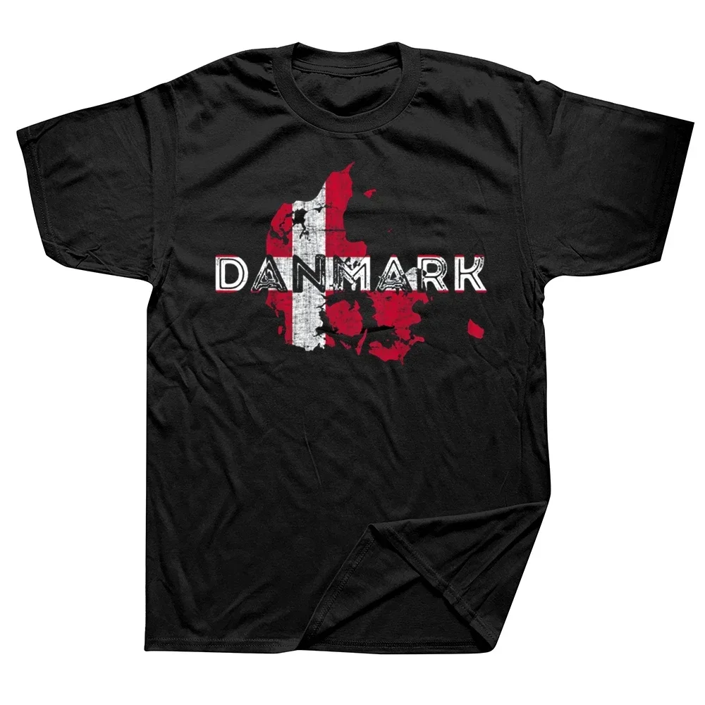 Graphic Cotton Streetwear Short Sleeve Birthday Gifts T-shirt Funny Danish Map and Flag Souvenir Denmark T Shirts Summer Style