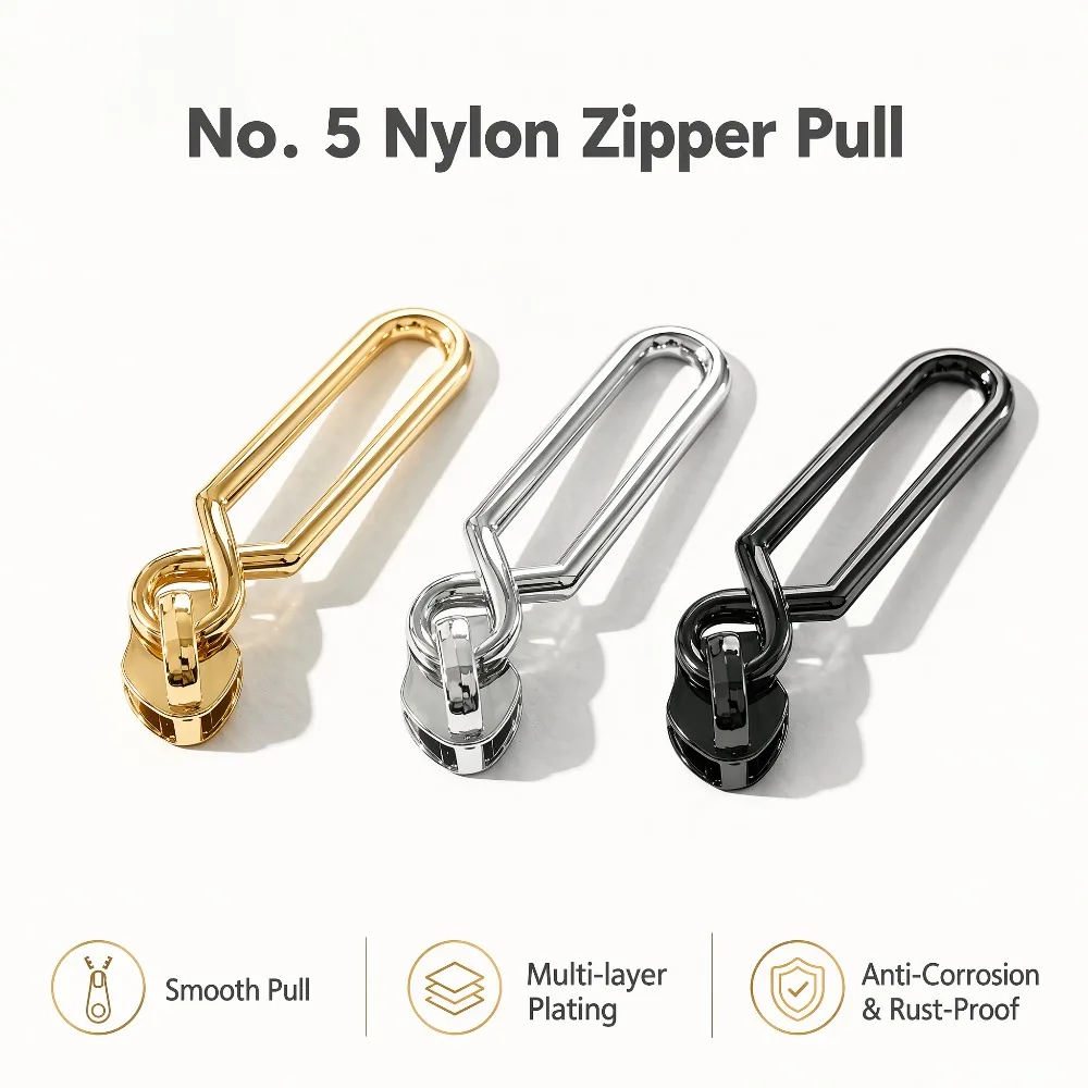5/10/30Pcs 5# Zipper Puller Sliders for Nylon Zips Closures Bag Jacket Pocket Zip Head Repair Kit Garment Sewing Accessories