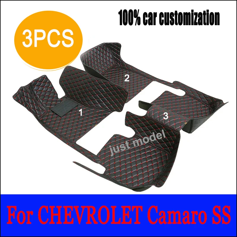 

Кожаные автомобильные коврики на заказ для CHEVROLET Camaro SS 2010-2015, комплект автомобильных ковров, подушечки для ног