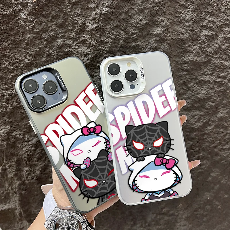 Marvel Spider Man and Gwen Phone Case For iPhone 16 15 14 13 12 11 Pro Max XR XS MAX 7 8 PLUS MINI Y2K Shockproof Bumper Cover