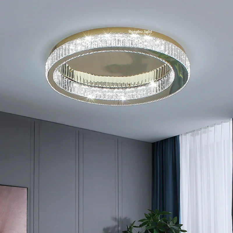 Chandeliers Crystal Ceiling Light Luxury Bedroom High-end Living Room Round Ceiling Creative Net Red Lamp Study Reading