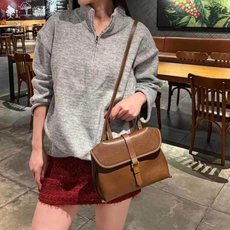 Genuine leather woman bag small square shoulder bag Handbags ladies crossbody bags luxury designer minimalism bag cowhide bag