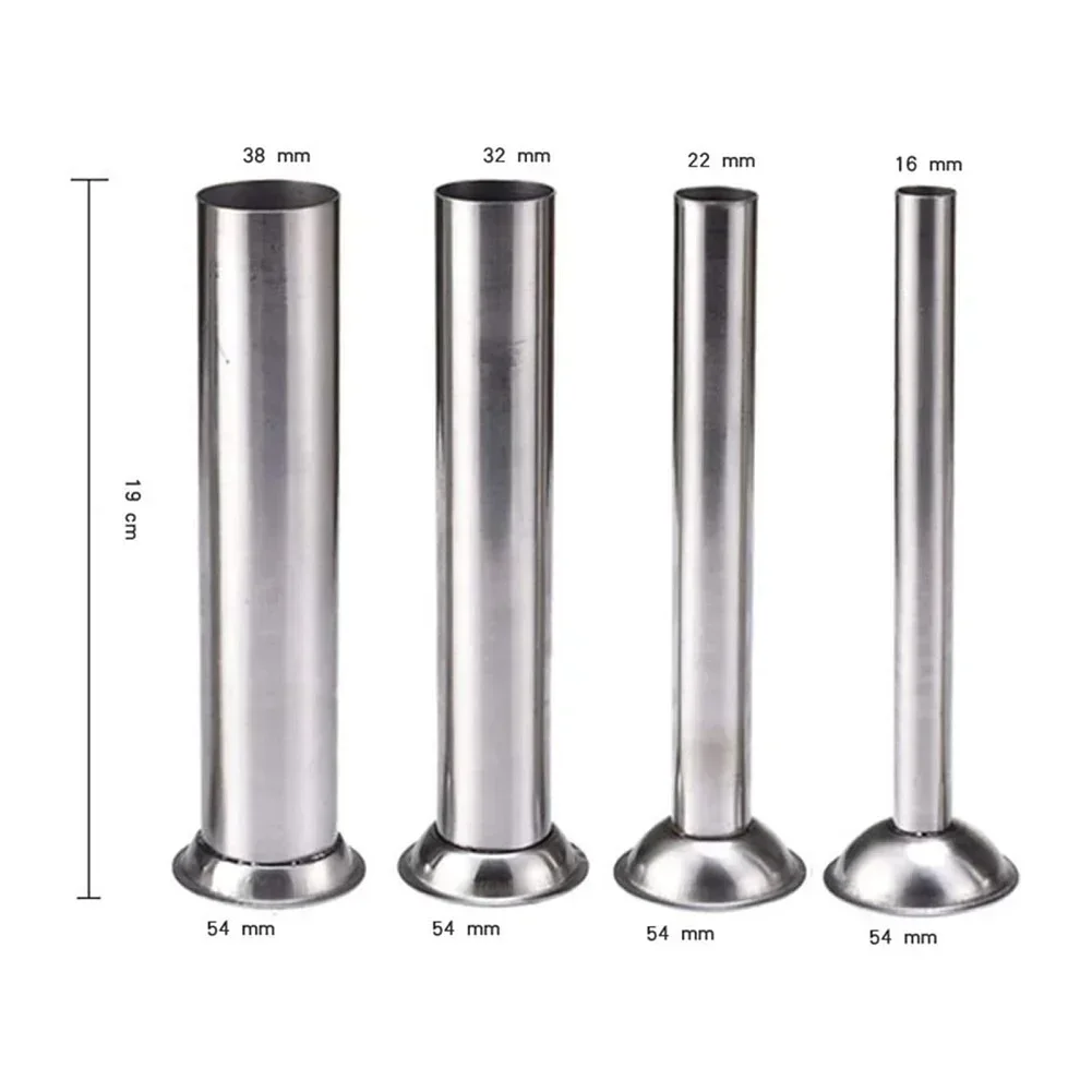 4Pcs 165mm/6.5inch Manual Sausage Fill Meat Stuffer Stainless Steel Sausage Filling Machine Tube Homemade Syringe Sausage Maker