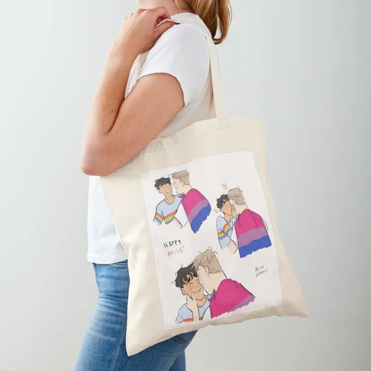

Nick and Charlie - Happy Pride Tote Bag Women's shopper bag shopping bags foldable Women's shopping bag Canvas shoulder