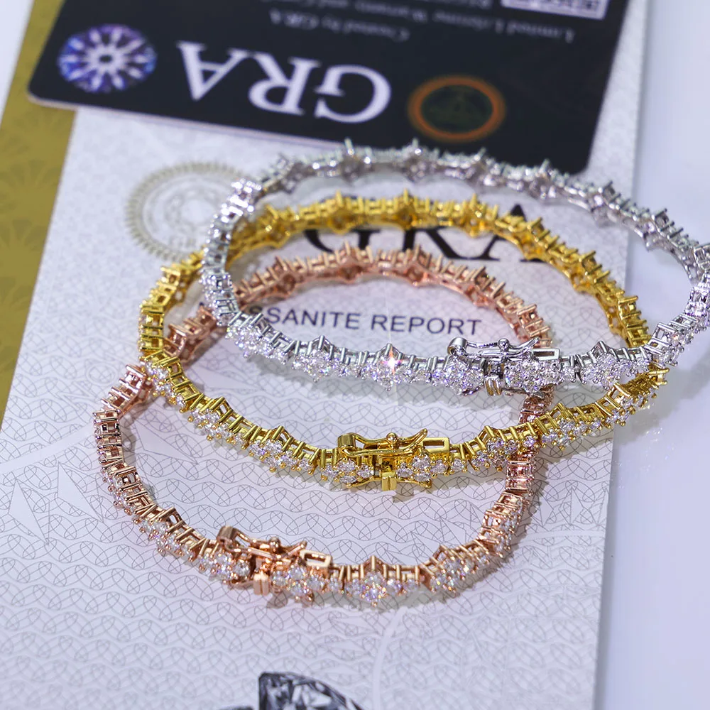 ESKEEM Silver 925 Moissanite Tennis Bracelet Original Brilliant Cut Diamond Pass Test D Color VVS1 Bracelet Gift Fine Jewelry