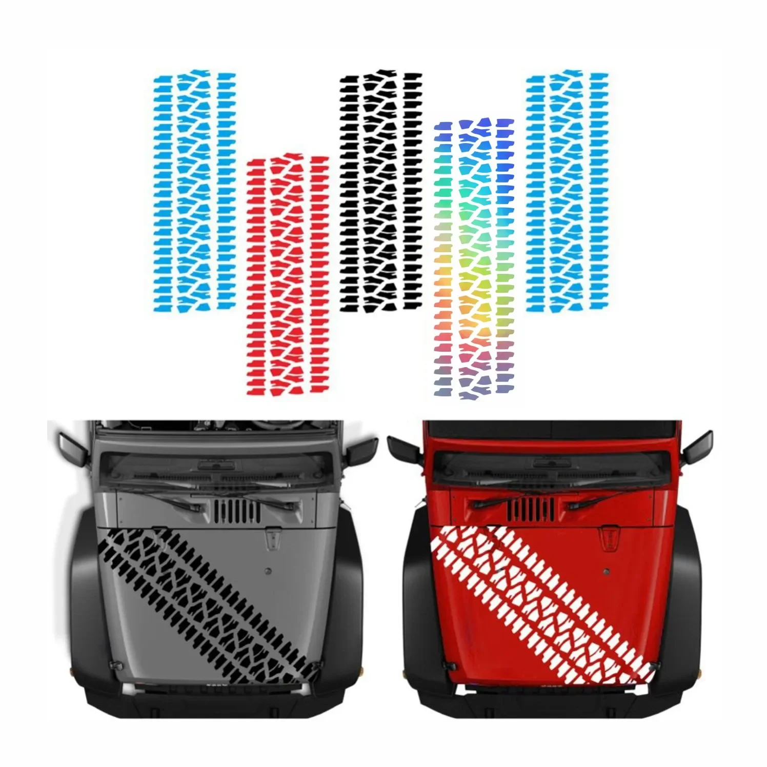 

1x Tyre Tread Decal 4x4 Truck for Jeep Cover Body Vinyl Waterproof Sun Block Set Graphic Scratch Sticker Trim, 65cmX20cm