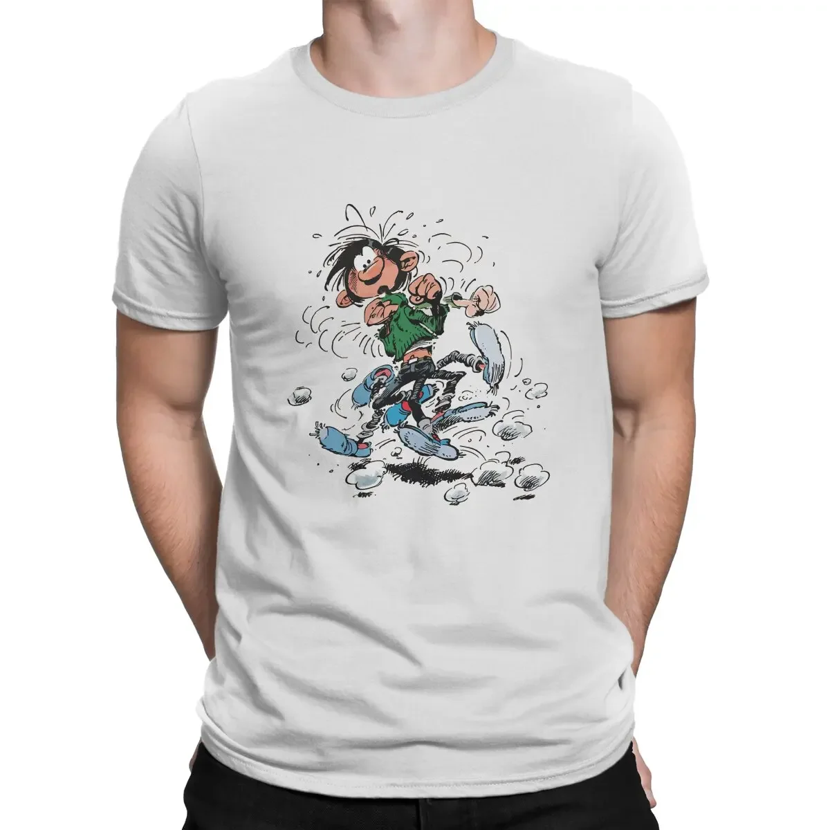 Gaston Lagaffe Anime Boxing Tshirt Homme Men's Clothes Polyester T Shirt For Men