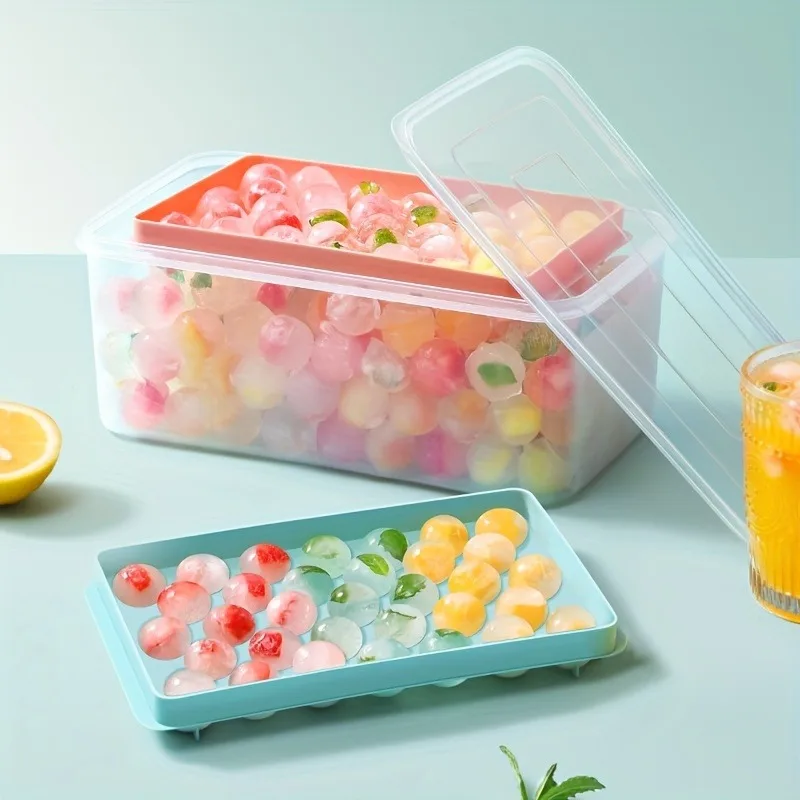 1 Set Ice Puck Mold Set, Food Grade Plastic, Makes 99 Ice Pucks at a Time, Ice Cube Tool for Family Gatherings and Summer Days