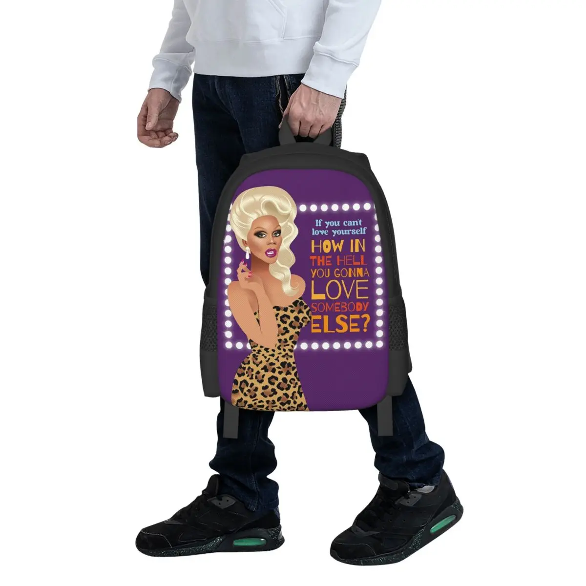 

Drag Queen Royalty RuPaul's Drag Race Rupaul RPDR Student Backpack School Bag Hiking Travel Daypack for Bookbag Shoulder Bags