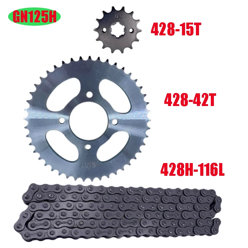 

Motorcycle Chain Sprocket Set for Suzuki Haojue Lifan Qingqi Qjmotor Sanlg Dayun GS125 GN125 QJ125 HJ125 EN125 Transmission Gear