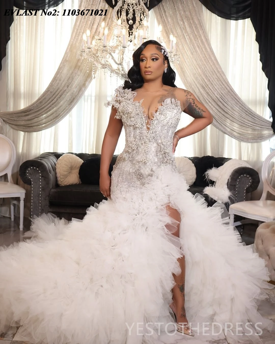 EVLAST Mermaid Wedding Dress