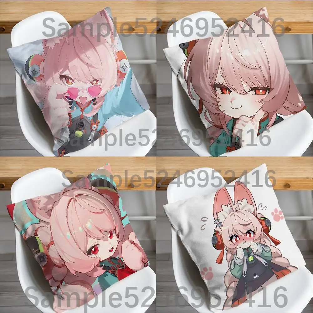 ZHAO Z-Zero Zenless Zone ZZZ Pillow Case Short Plush Sofa Decorative Gift Home Double-sided Printing Cushio