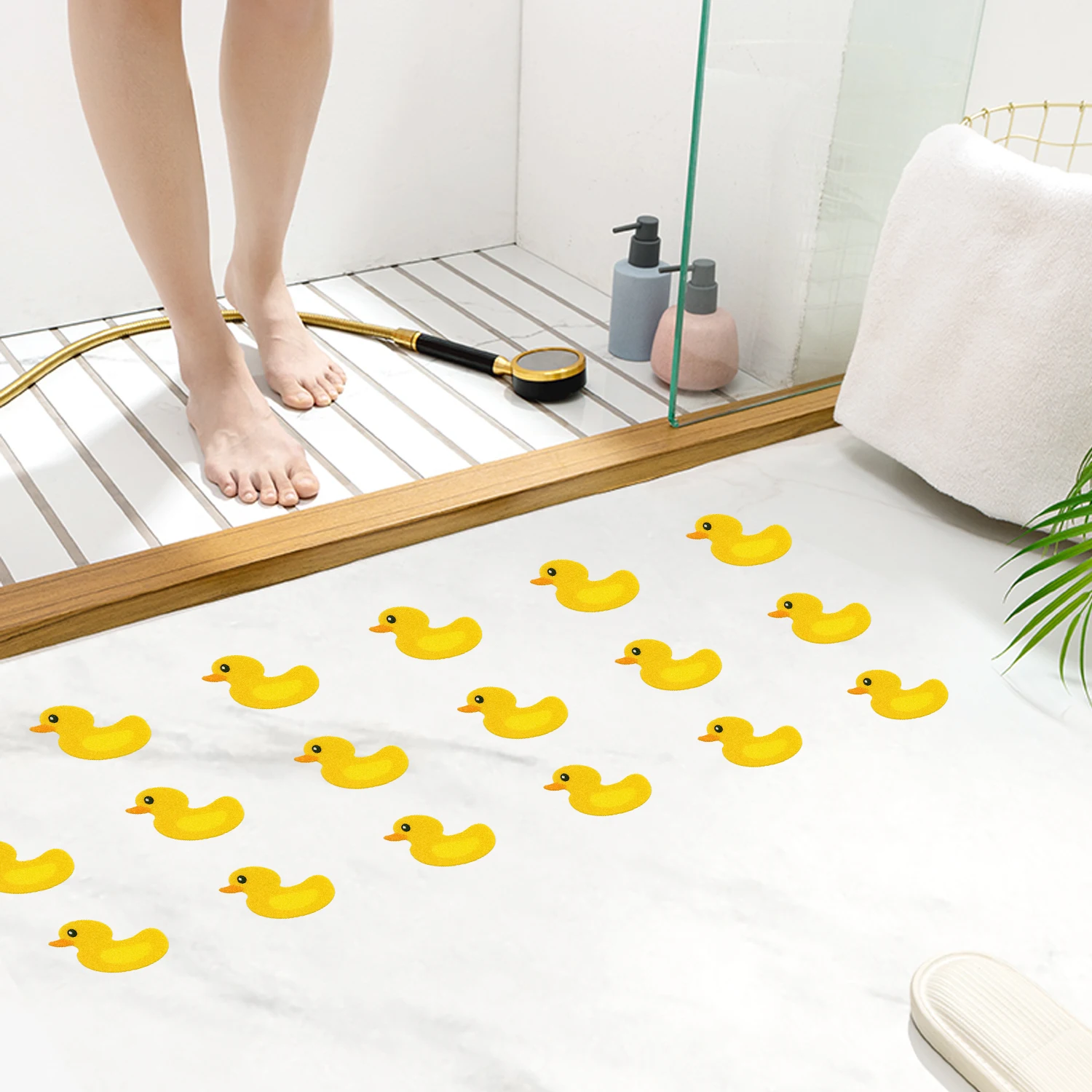 10PCS Of Small Yellow Duck Cartoon Anti-slip Stickers, Indoor Floor Anti-slip decorative stickers view 4