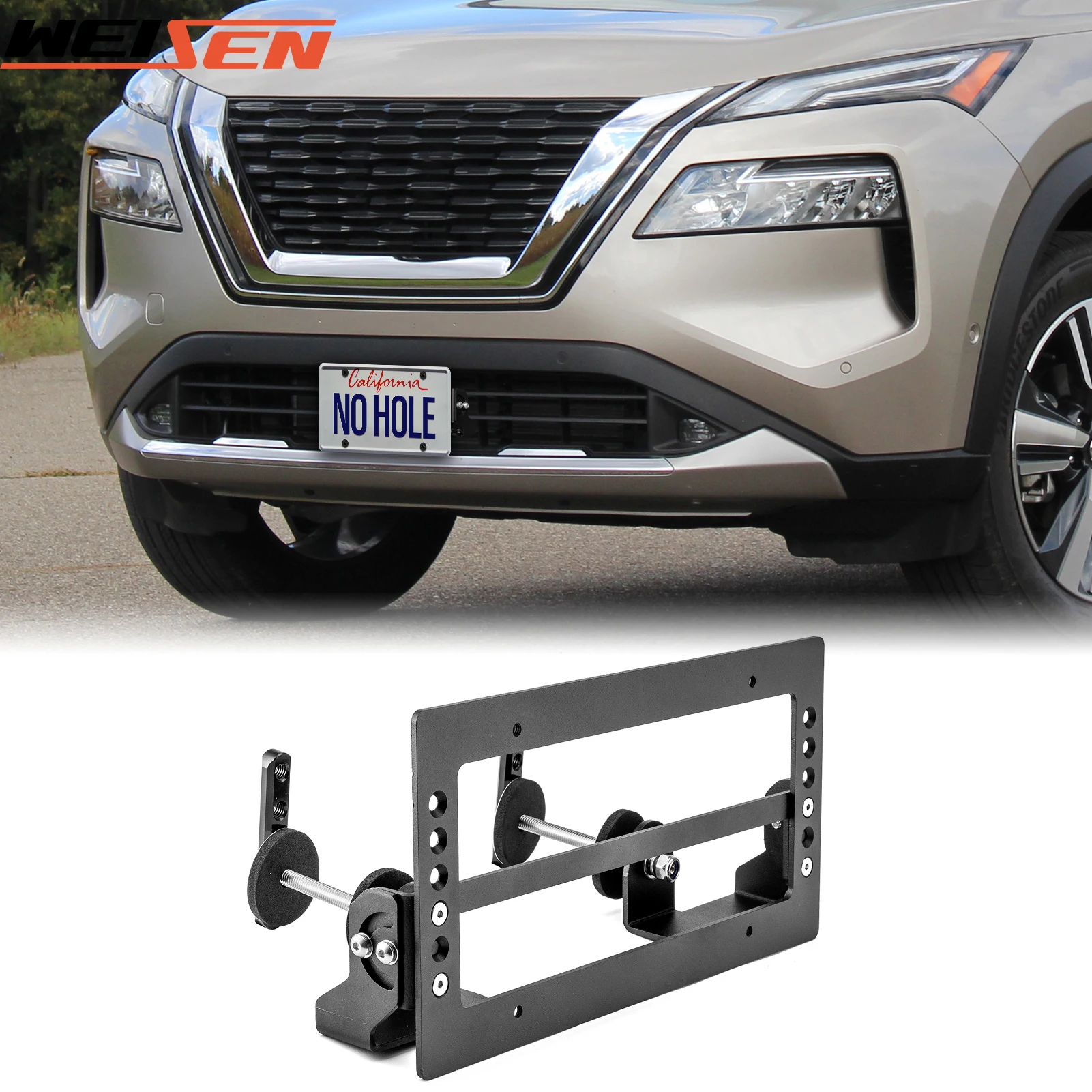 

For NISSAN 350Z ALTIMA GT-R MAXIMA MURANO PATHFINDER ROGUE SENTRA TITAN VERSA Grille License Plate Holder/Mount/Bracket Kit