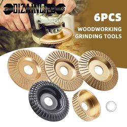 5 Pcs Wood Grinding Polishing Wheel Rotary Disc Angle Grinder Wood Carving Set Sanding Wood Tool Abrasive Disc Tools for Cutting