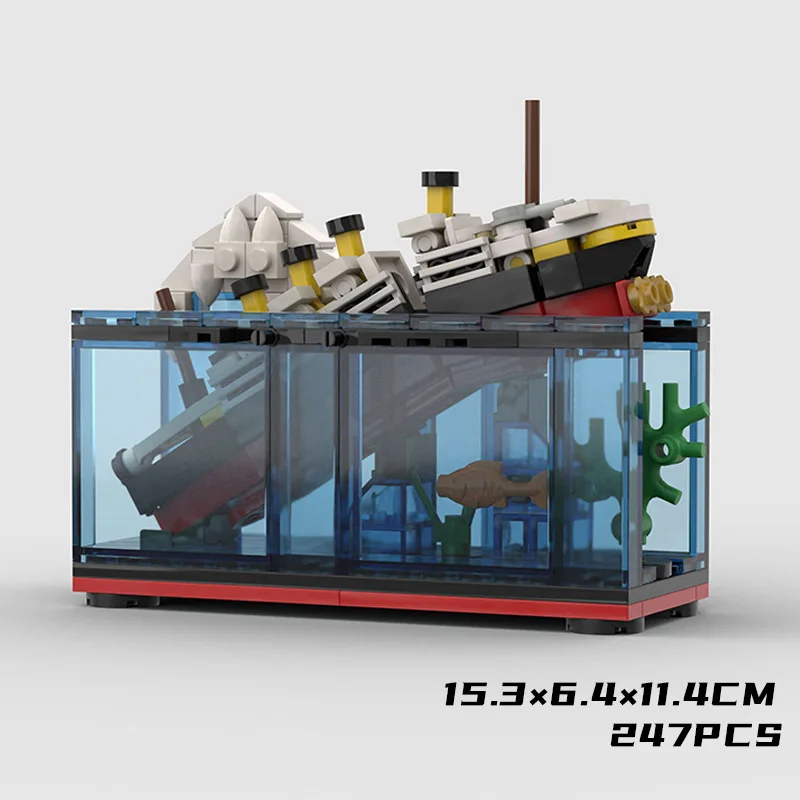 Titanic Break In Half With Case Building Blocks Boat Ship Model Cruise Shipwreck Kits Classical Mini Bricks for  Kids Birthday