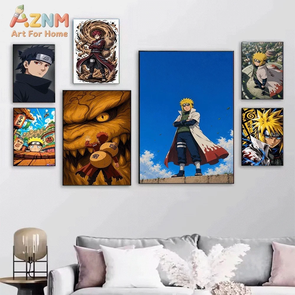 Naruto Hidden Leaf Village Scenery Anime Canvas Wall Art Print Poster Unframed Canvas Painting Home Bedroom Living Room Wall D