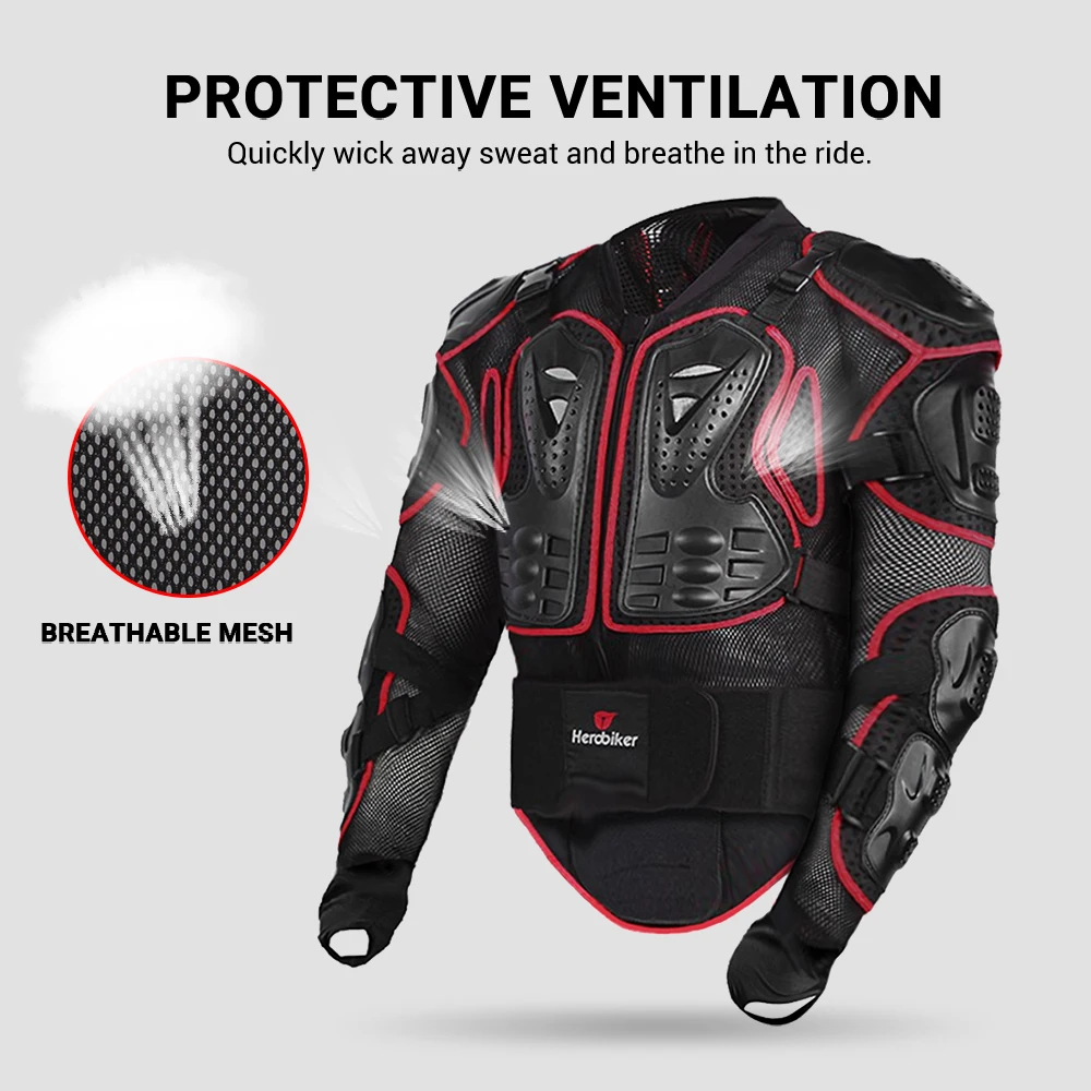 Men's Motorcycle Armor Motorbike Jacket Anti-Fall Motocross Racing Riding Body Protector Jackets Moto Full Body Armor M-5XL