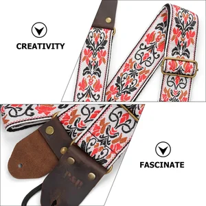 Embroidered miwayer-miwayer, soft vintage flowers, adjustable creative clock bracelets, cotton belt and leather head 10 Main Sales Guitar Stream - №10