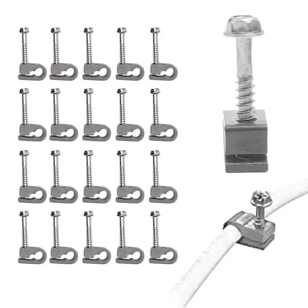 20pcs Cable Management Clip Kit With Mounting Ties And Screws For Starlink Series Cables Wiring Accessories