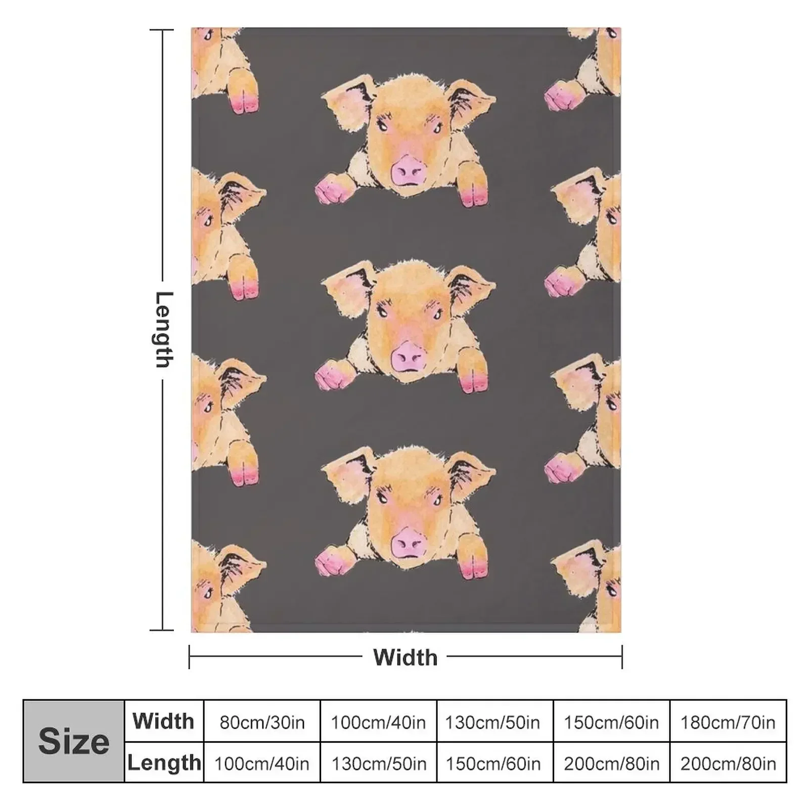 Piggy Throw Blanket couch cozy soft plush fuzzy picnic outdoor blanket