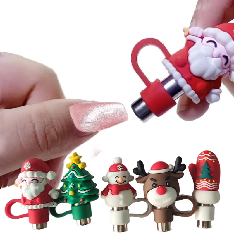 5pcs Christmas Nail Art Magnetic Stick Wand Set for 3D Cat Eye Gel Painting Nail Art Magnet Wand UV Gel Polish Magic Manicure