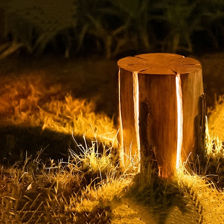 

Solar Garden Lamp Outdoor Waterproof Park Landscape Design Simulation Stump Lamp Tree Stump Garden Decorative Lawn Lamp