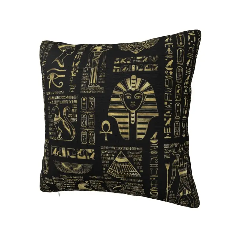 Egyptian Hieroglyphs And Deities Pillow Case 40x40cm Home Decor Cute Ancient Egypt Cushion Decoration Salon Square Pillowcase