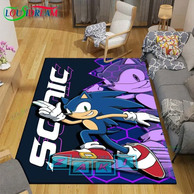 Anime Characters S-Sonic Carpet for  Living Room Home Sofa Decoration,Children Game Large Decor Floor Mat Yoga Mat Large Carpet