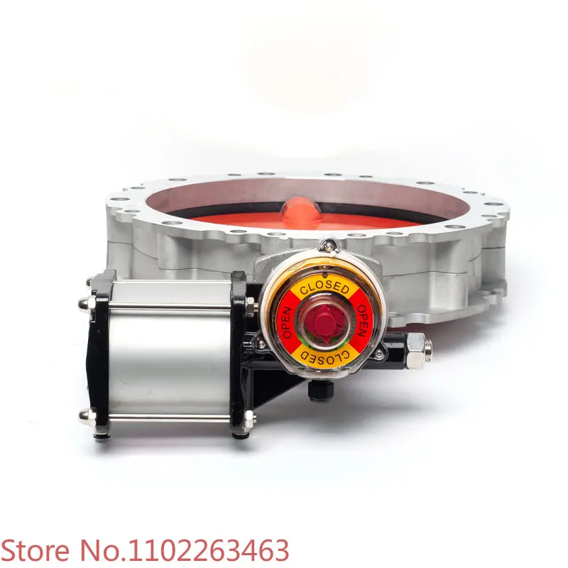 V1FS pneumatic dust butterfly valve V2FS double/single flange DN100-600 powder cement mixing aluminum alloy