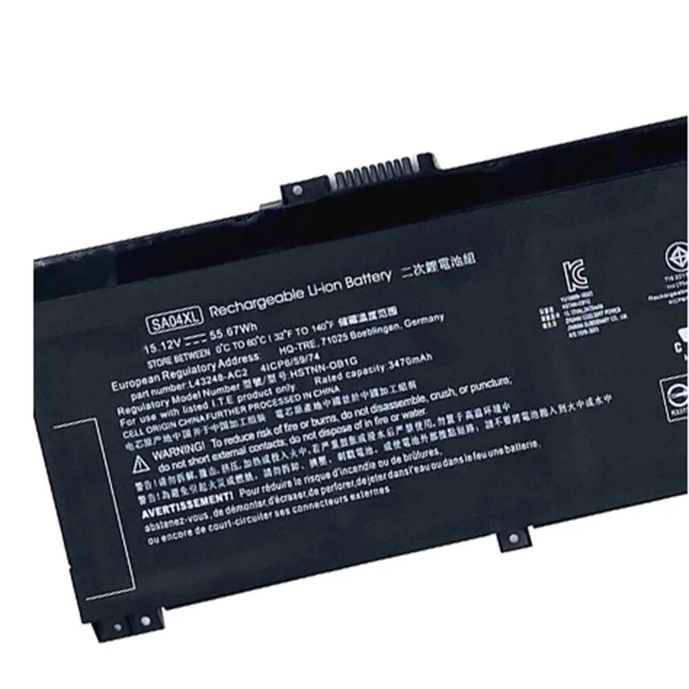 15.12v 55.67WH SA04XLノートパソコンのバッテリーhp羨望X360 15-DR0003NN DS0010NN L43248-AC2 L43267-005 HSTNN-OB1F HSTNN-OB1G