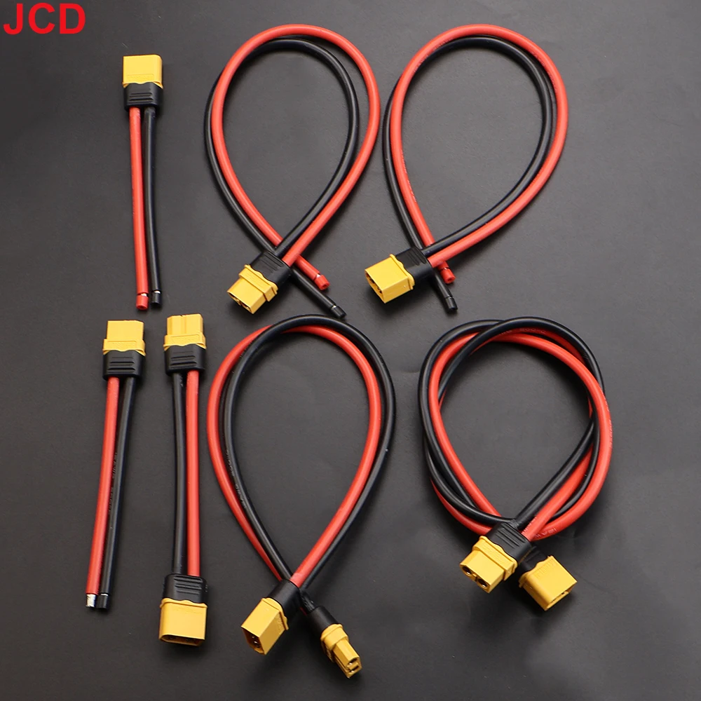 JCD XT60 Male Female Connector Plug Set with Silicone Insulation 12AWG Battery Extension Cable for RC Lipo Batteries And Drone