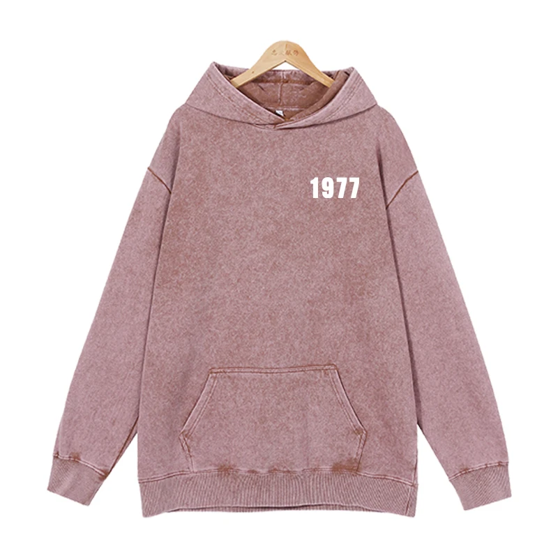 United States 1977 Hoodies Men Fashion Letter Graphic Printed Sweatshirts Women Cool Casual Harajuku Streetwear Pullover