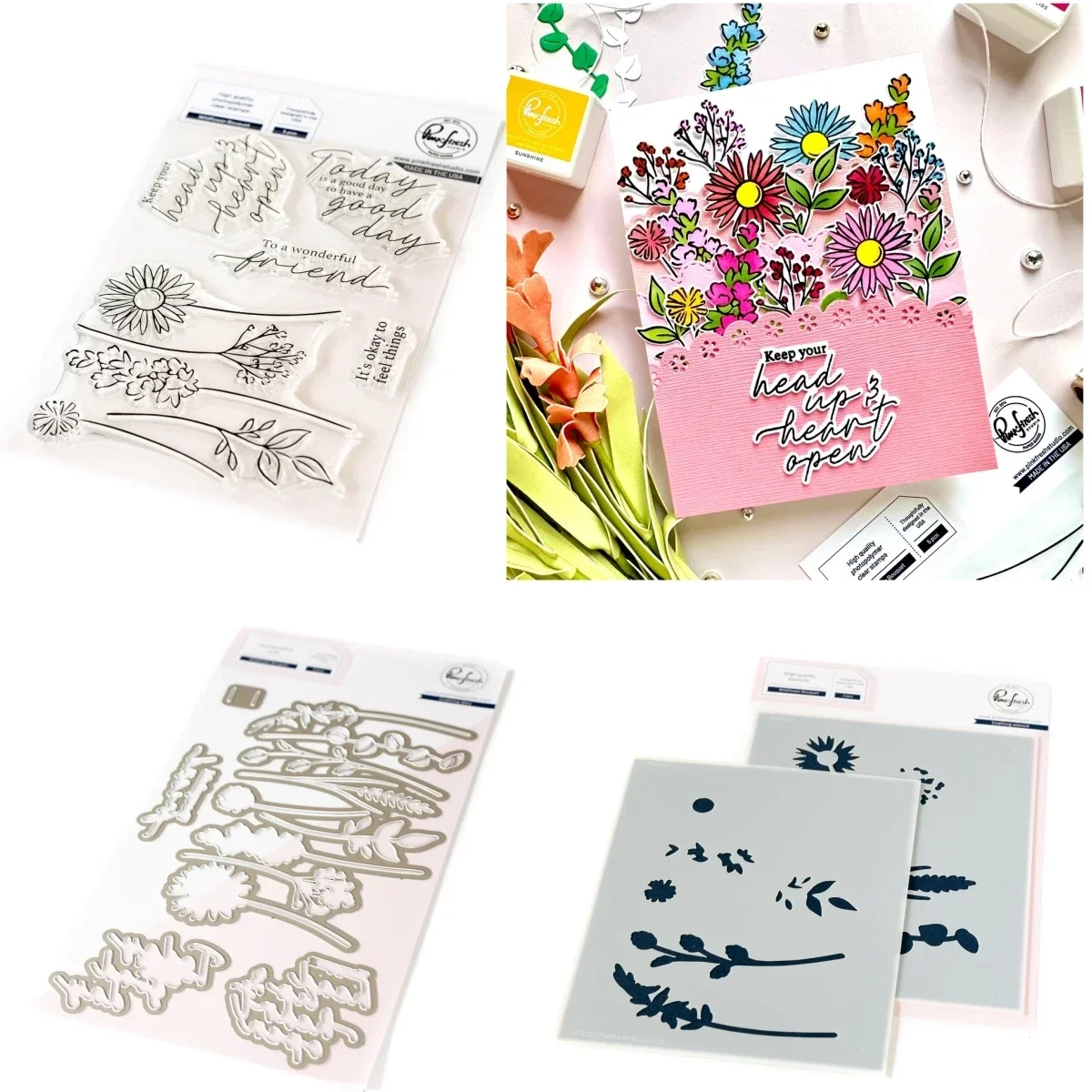 

New Wildflower Bouquet Metal Cutting Dies Clear Stamps Stencil Scrapbooking Paper Decoration Embossing Template Greeting Card