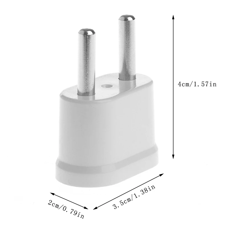 2 Flat Pins US to EU Euro Europe Plug Adapter 2 Round Socket Converter Adapter