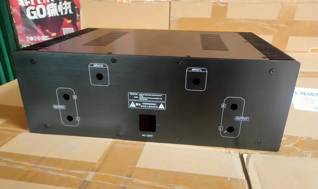 Accuphase All aluminum amplifier chassis / Preamplifier case VU meter AMP Enclosure DIY box with heatsink on both side