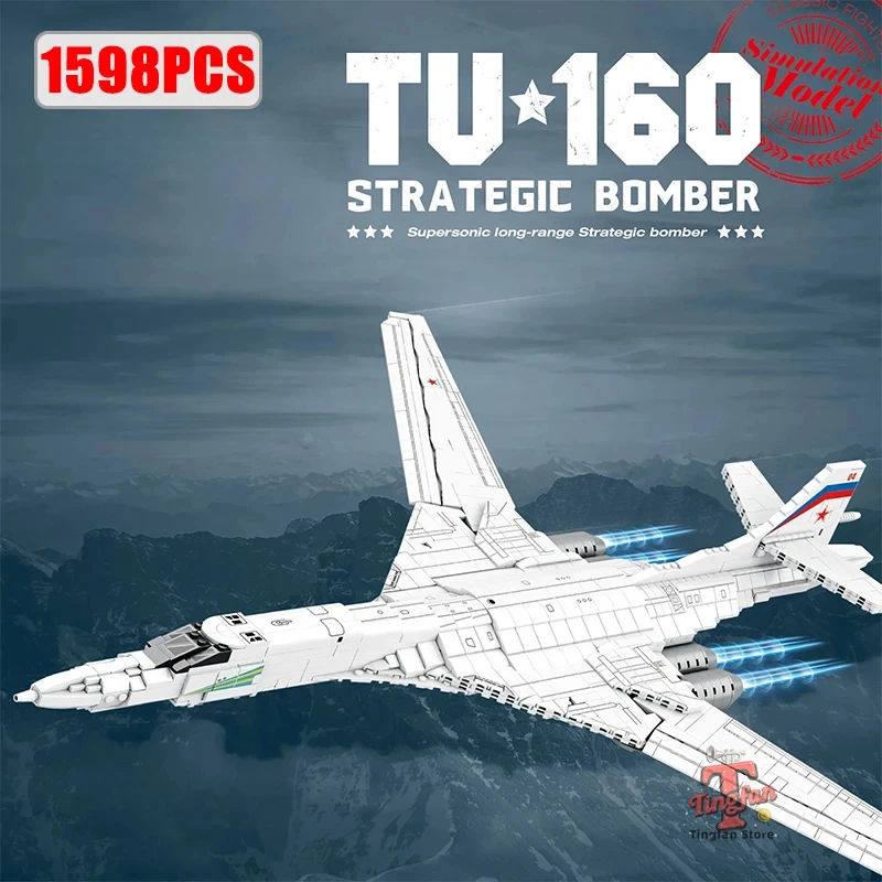 1598PCS Militaire TU-160 Strategische Bommenwerper Model Bouwstenen MOC Childrens Creatieve Bricks Set Speelgoed voor Kinderen Geschenken