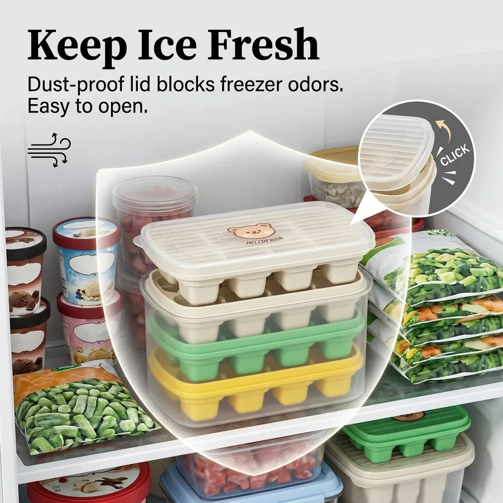 8 Grids Square Ice Mold Reusable Ice Cube Tray With Lid&Box Summer Drink Whisky Ice Coolers Ice Cube Maker Kitchen Bar Tools ﻿ view 4