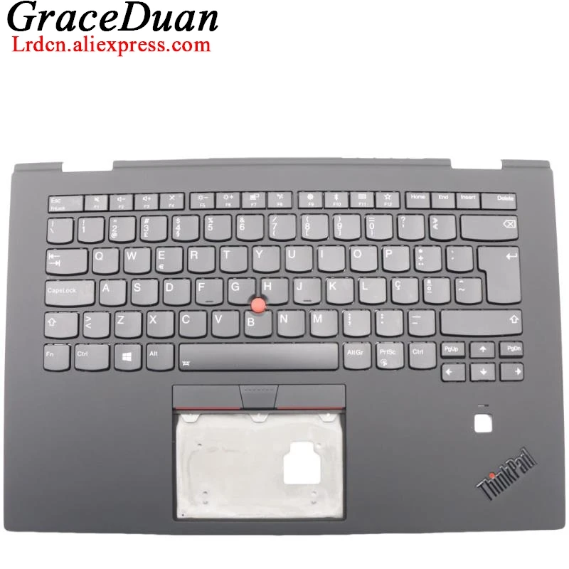 Preto Teclado Português Caso Superior, Capa Palmrest Shell para Lenovo Thinkpad X1 Yoga 3ª Geração 3 G3 01LX805 01LX885 01LX925 01