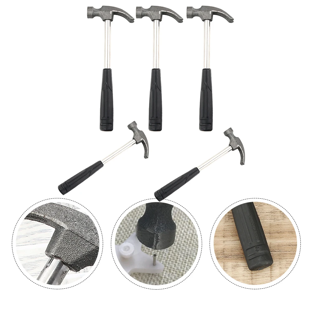 

5 Pcs Claw Hammer Mini Clawless Hammers Small Decorate Metal Nailing Black Tiny Tool Miss