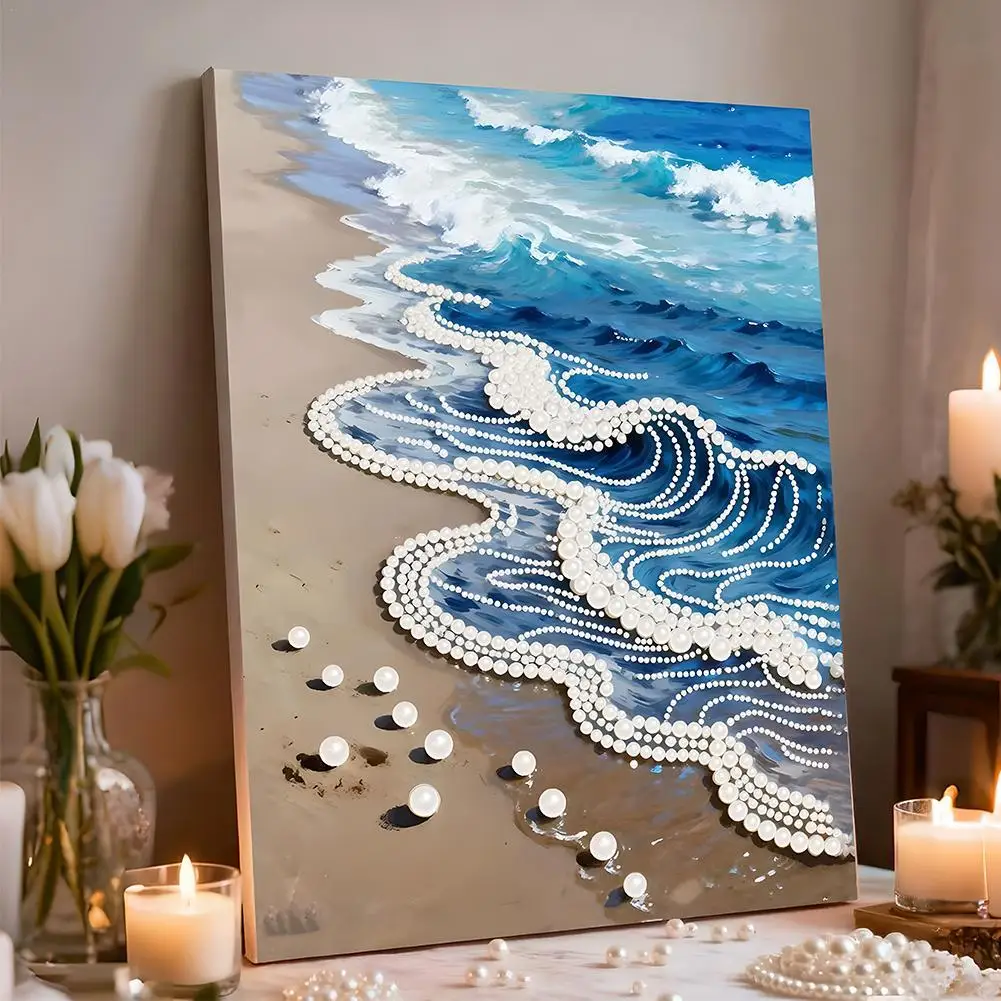 

DIY 3D Plastic Painting Kit Pearl Plane Creative Living Room Entrance Ornament Decorative Painting For Home Decoration Gift