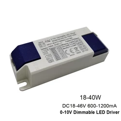 Controlador LED regulable de 0-10V, 18W, 24W, 28W, 30W, 35W, 40W, transformadores de iluminación de 300mA, 600mA, 700mA, 800mA, 900mA, 1000mA, 1200mA, fuente de alimentación