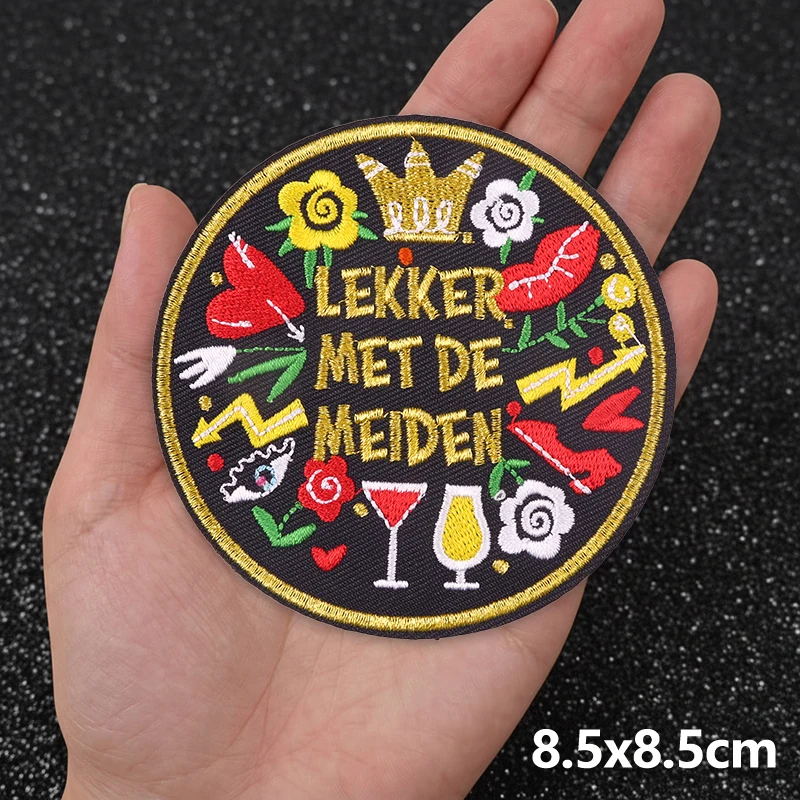 Oeteldonk embleem strijk-op borduurwerk patch Nederlandse carnavalspatch voor kleding ex op het bier applicatie opnaaibadges STELT ME AON