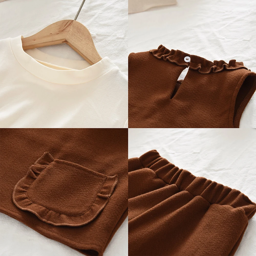Bär Führer Herbst Mode Neue kinder Drei Stück Set Frühling Koreanische Version Grau Mädchen Kleidung Lange Ärmeln Top + weste + Hosen – Detail 17