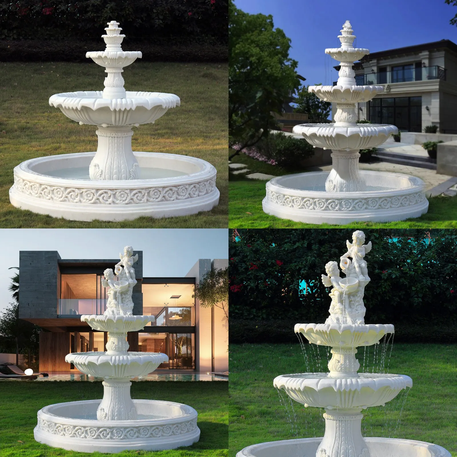 Indoor Floor Waterfall Fountain European Sandstone Decor Large Wedding Landscape Water Feature for Living Room