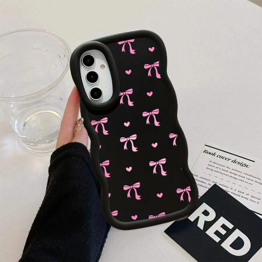 Funda de teléfono con pajarita rosa para Samsung Galaxy A21 A22 A32 A33 A51 A52 A53 A34 A35 A23 A24 A25 A54 A55 A73 4G 5G